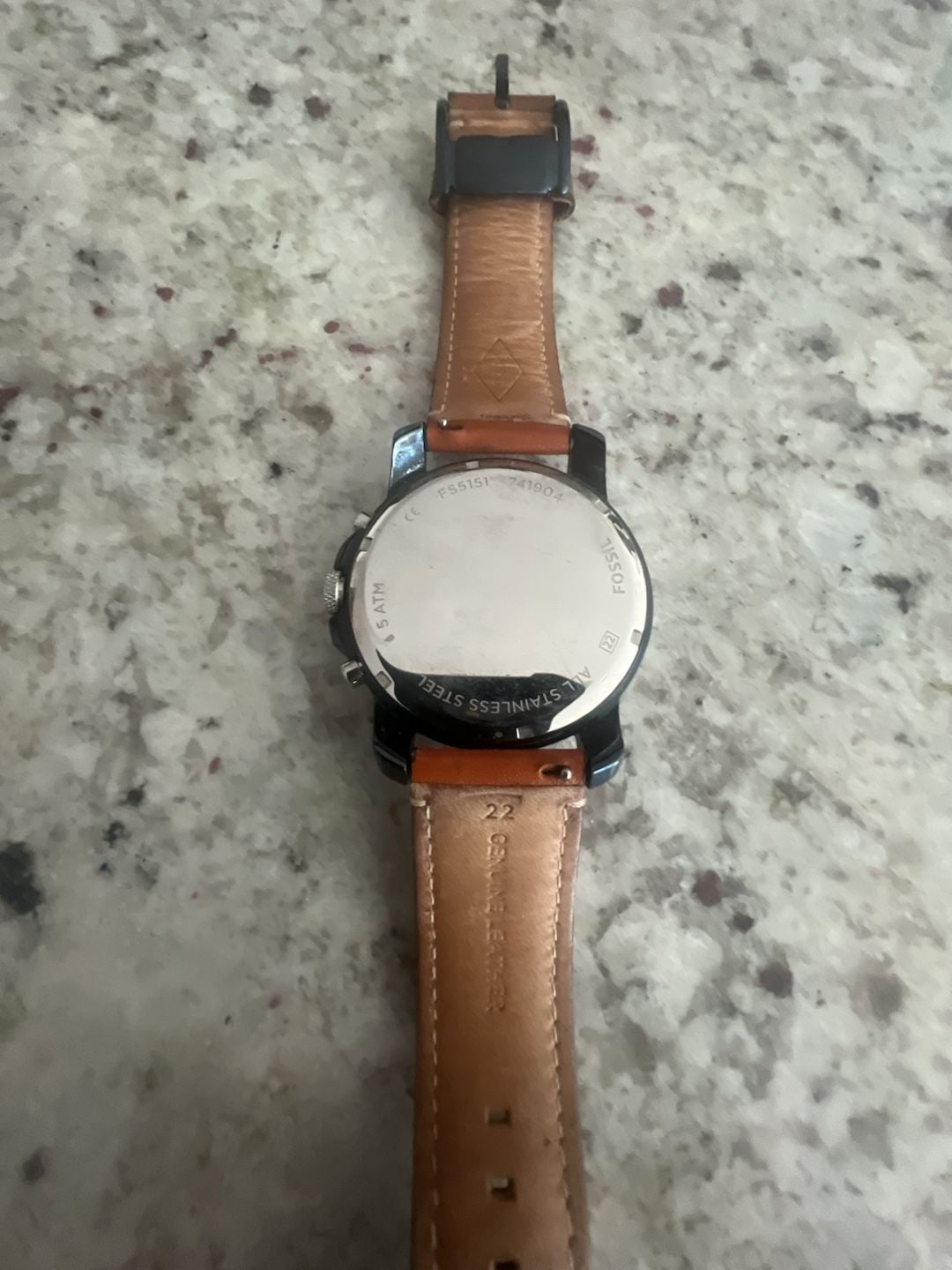 Fossil Grant Chronograph Watch FS5151 Blue Dial Brown Leather 3