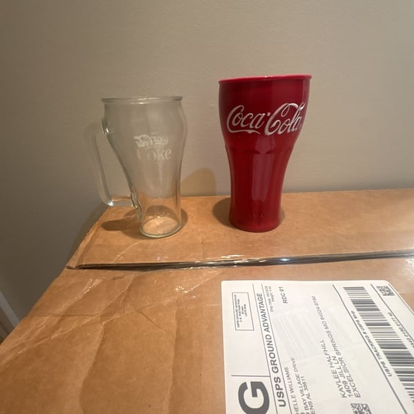 Coca-Cola Red Plastic Tumbler And Glass Mug Set