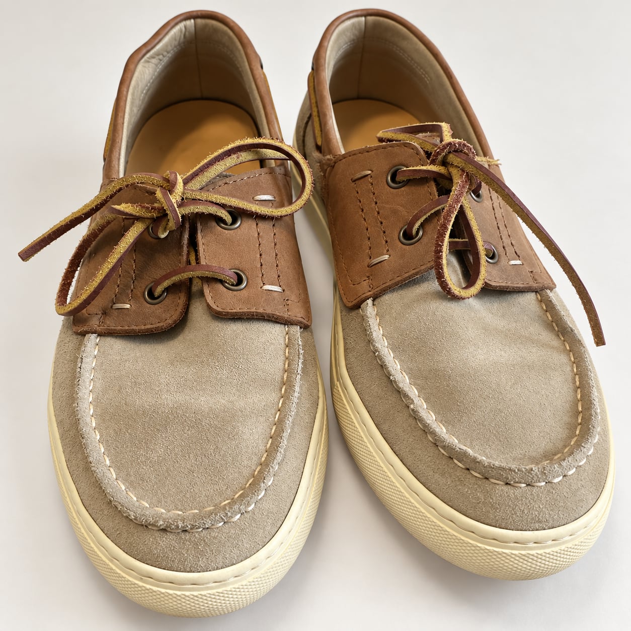 Velasca Marno Boat Shoes leather Beige Suede Sneaker Sole 2