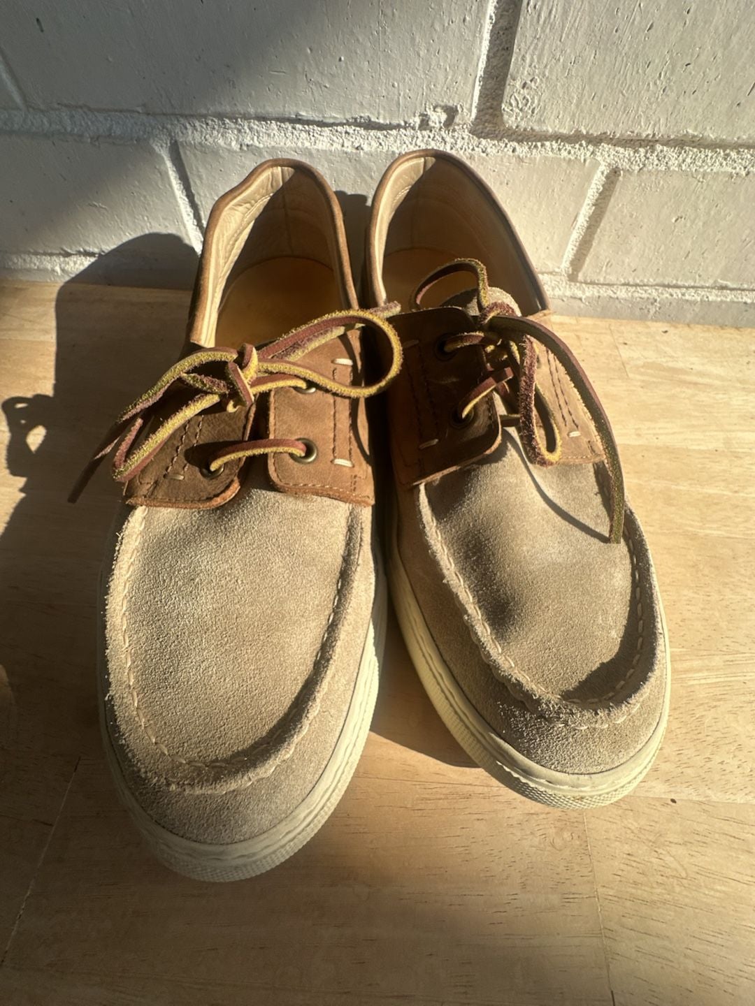 Velasca Marno Boat Shoes leather Beige Suede Sneaker Sole 8
