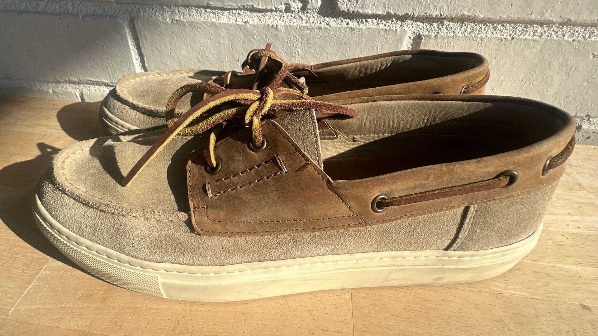 Velasca Marno Boat Shoes leather Beige Suede Sneaker Sole 9