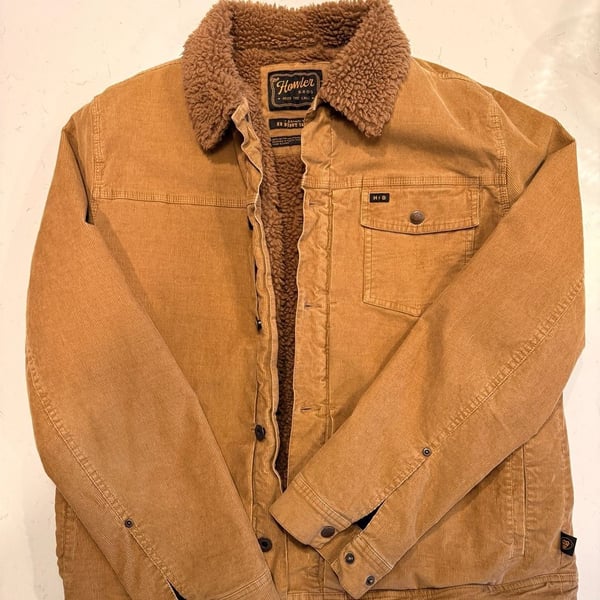 Howler Brothers HB Depot Jacket Size L Corduroy Sherpa Lined Brown