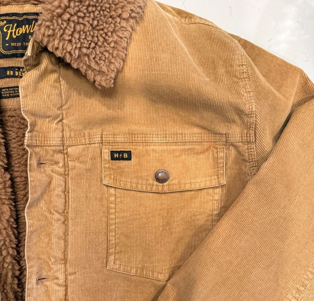 Howler Brothers HB Depot Jacket Size L Corduroy Sherpa Lined Brown 2