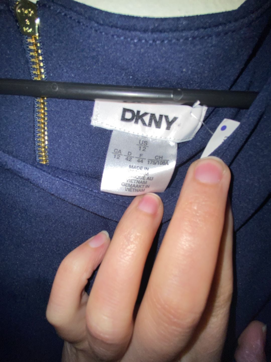 DKNY Sheath Dress Size 12 Blue Ruched Puff Sleeve 4