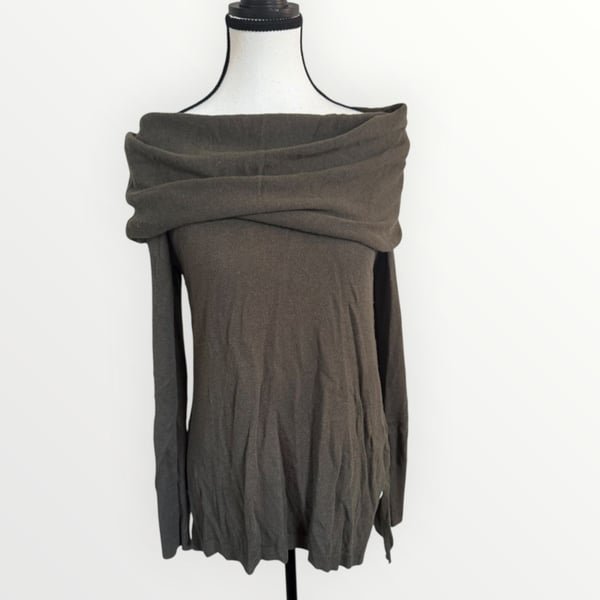 Kaisely Off-Shoulder Sweater Size S Draped Cowl Neck Tunic