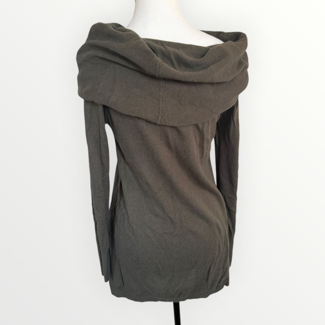 Kaisely Off-Shoulder Sweater Size S Draped Cowl Neck Tunic 3