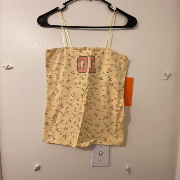 Social Scene Camisole Size M Yellow Floral 01 Top