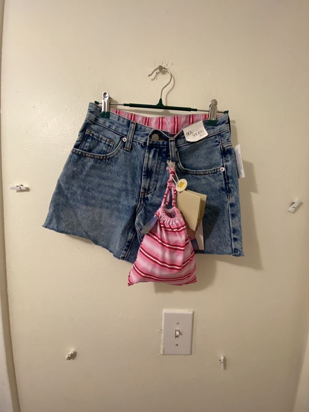 90's Shorts 00/23 Denim Shorts With Bikini Set 1