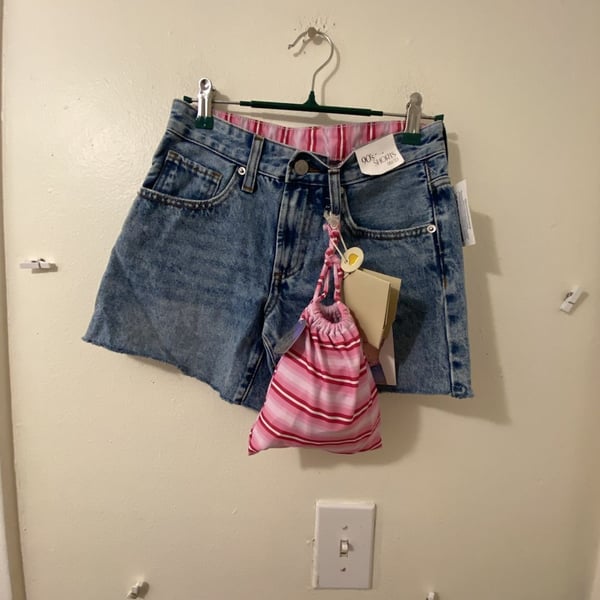 90's Shorts 00/23 Denim Shorts With Bikini Set