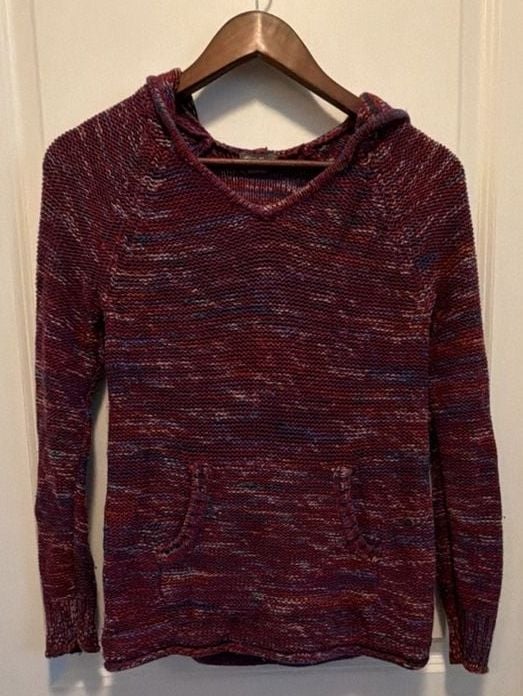 Eddie Bauer Hooded Sweater Size XS Marled Knit Pullover 2