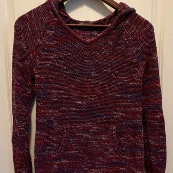 Eddie Bauer Hooded Sweater Size XS Marled Knit Pullover