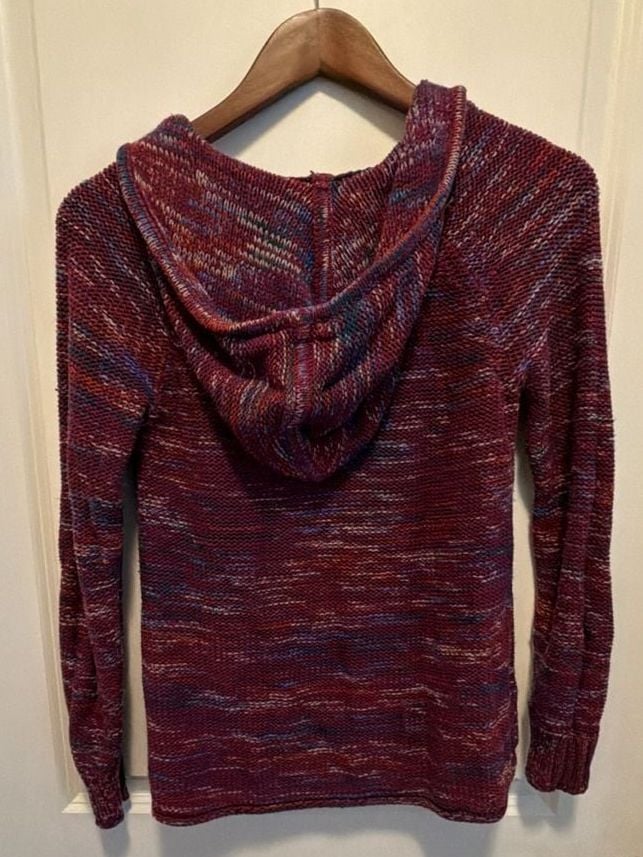 Eddie Bauer Hooded Sweater Size XS Marled Knit Pullover 4