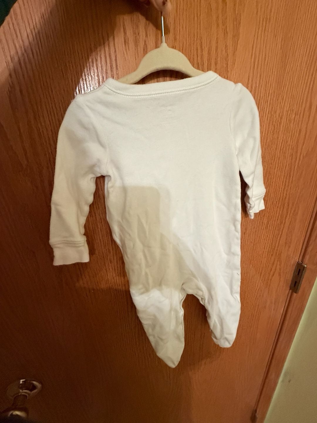Carters Sleep and Play Footie Size 9 Months White Giraffe Applique 4