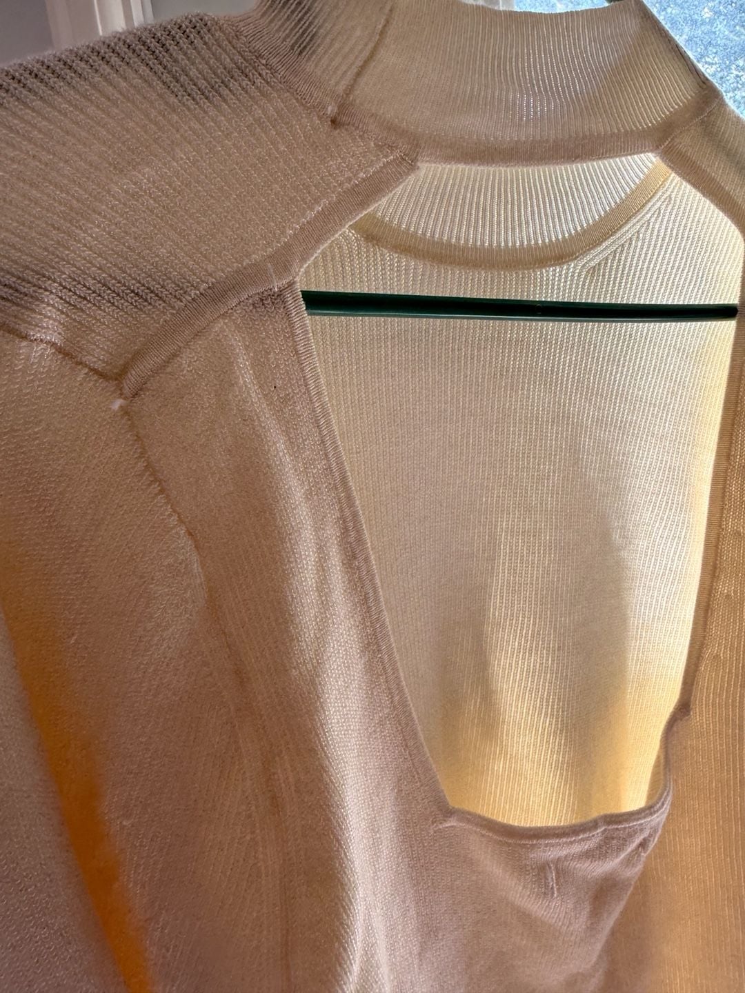 Abercrombie & Fitch Bodysuit Size XL Cream Ribbed Mock Neck Long Sleeve 9