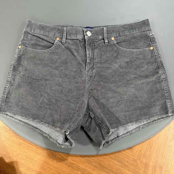 Gap Corduroy Cut Off Shorts Size 12 Gray Raw Hem