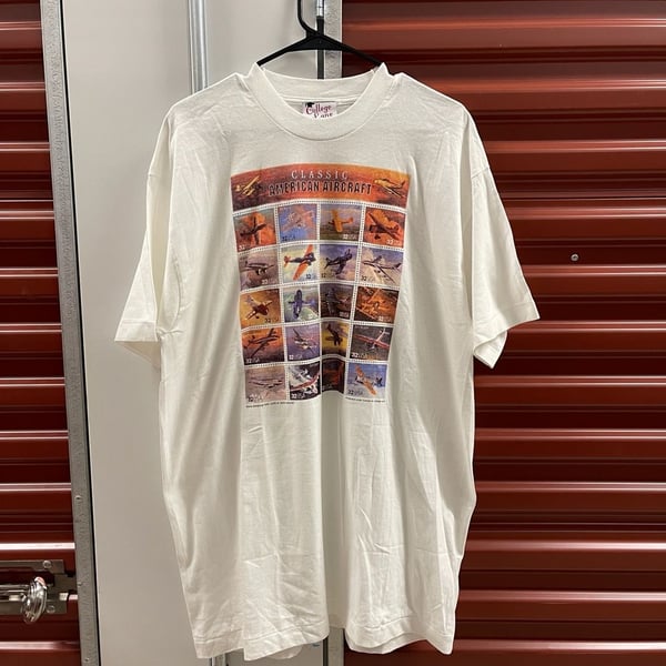 College Lane Classic American Aircraft Graphic T-Shirt White