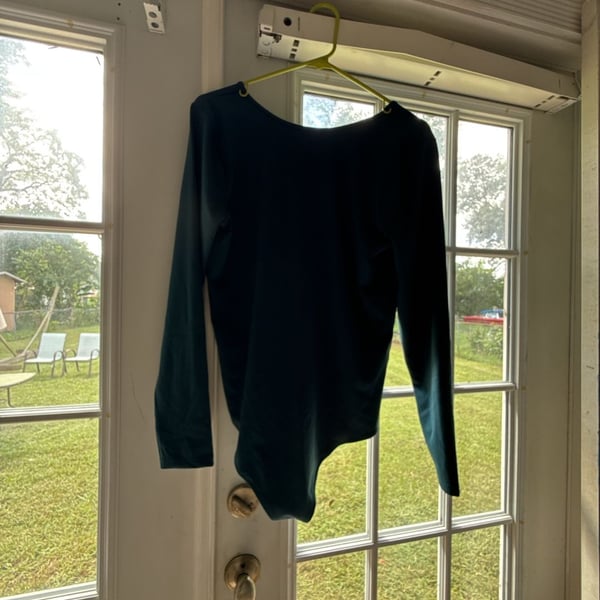 Abercrombie & Fitch Bodysuit Size XL Dark Green Long Sleeve V-Neck