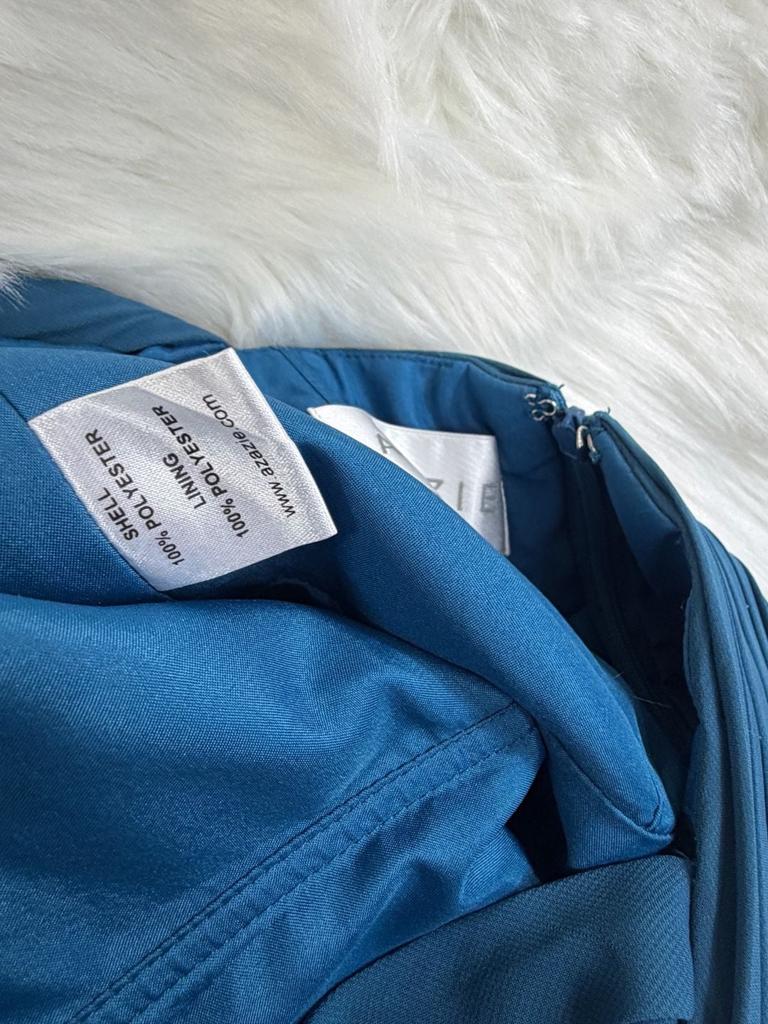Azazie Ginger Halter Chiffon Floor Length Bridesmaid Dress Ink Blue 14