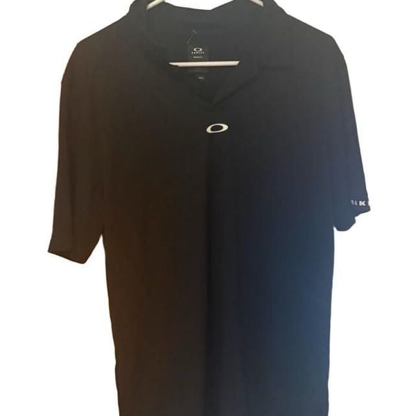Oakley Regular Fit Polo Shirt Size L Black Golf Tennis