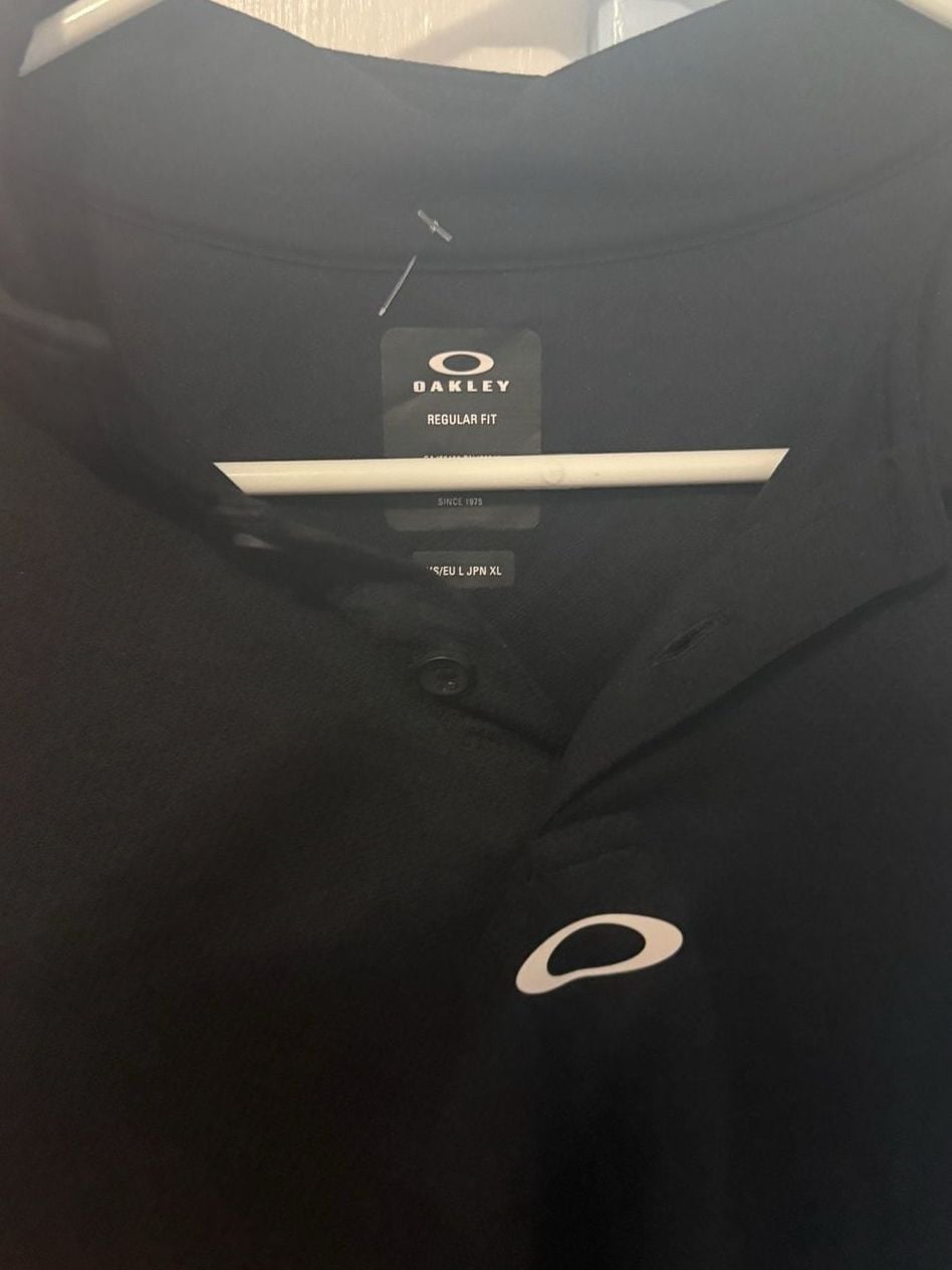 Oakley Regular Fit Polo Shirt Size L Black Golf Tennis 5