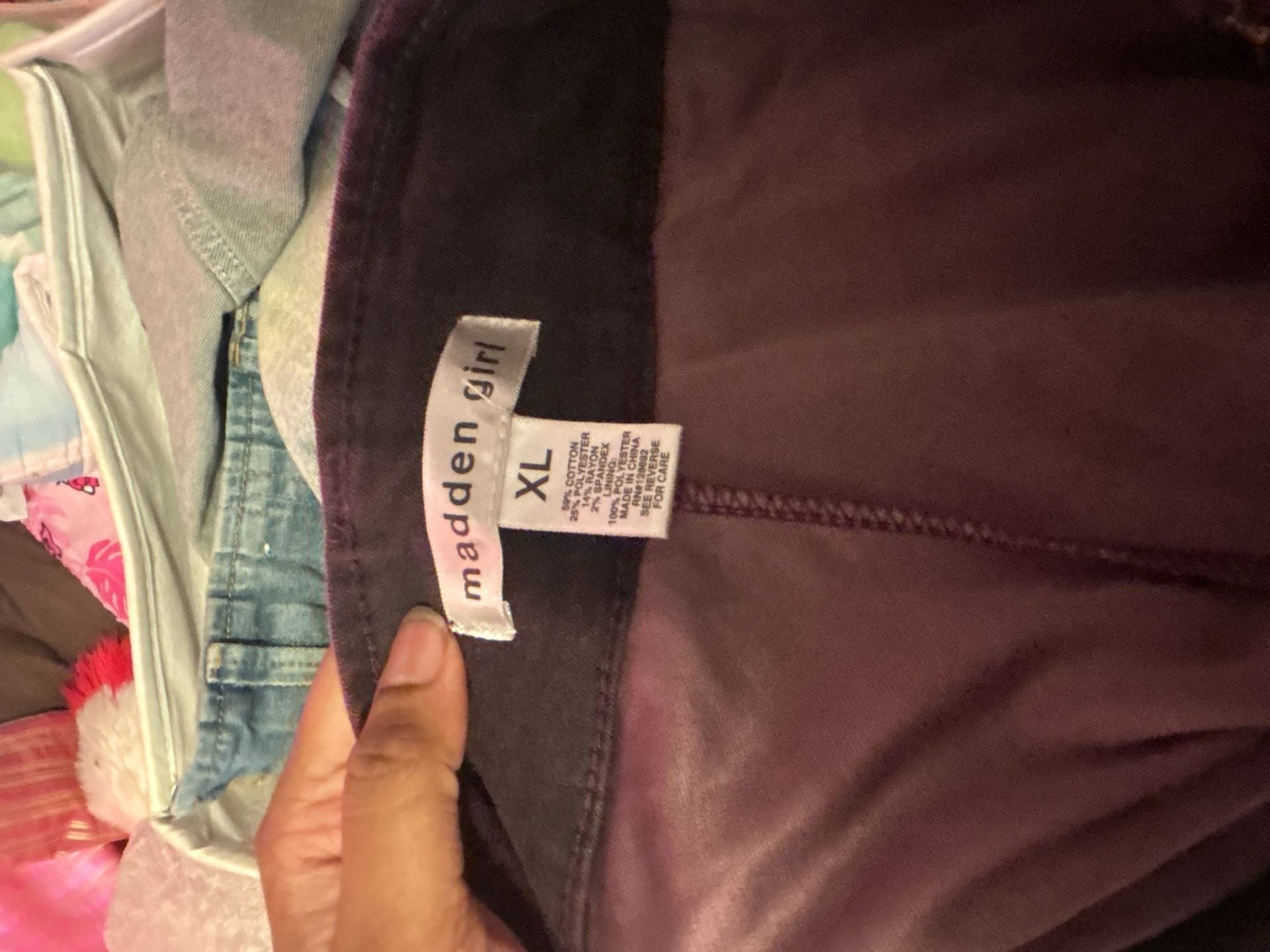 Madden Girl Pleated Mini Skirt Size XL Dark Purple Corduroy 2