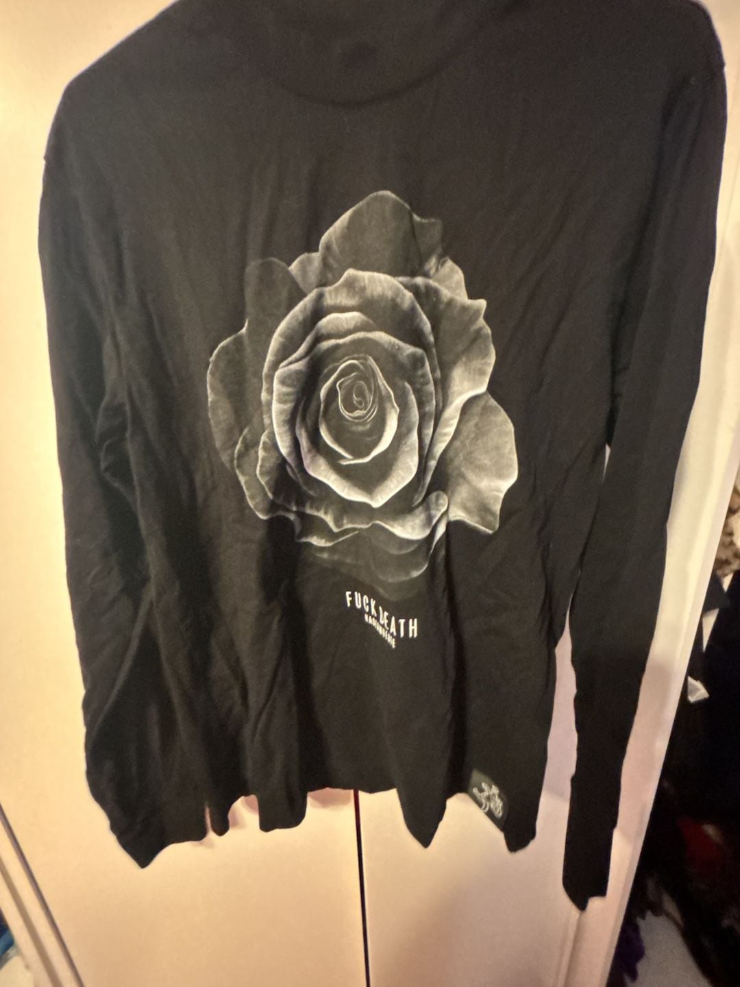 Muerte Fuck Death Rose Long Sleeve T-Shirt Size M Black 2