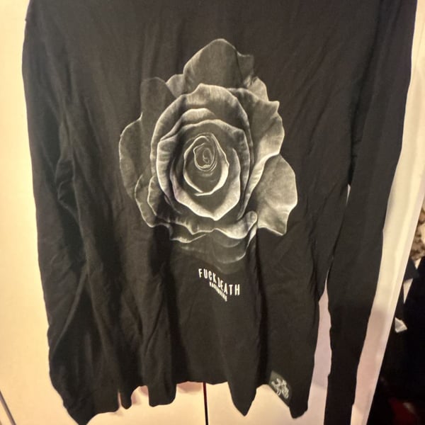 Muerte Fuck Death Rose Long Sleeve T-Shirt Size M Black