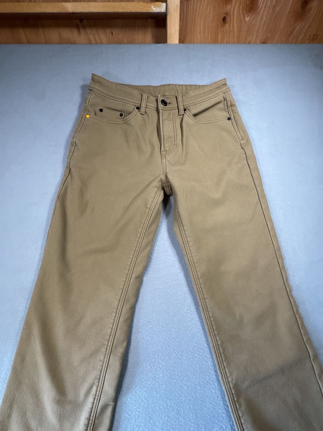 CAT Work Pants Size 30/30 Brown Cotton Blend Fleece Lined 4