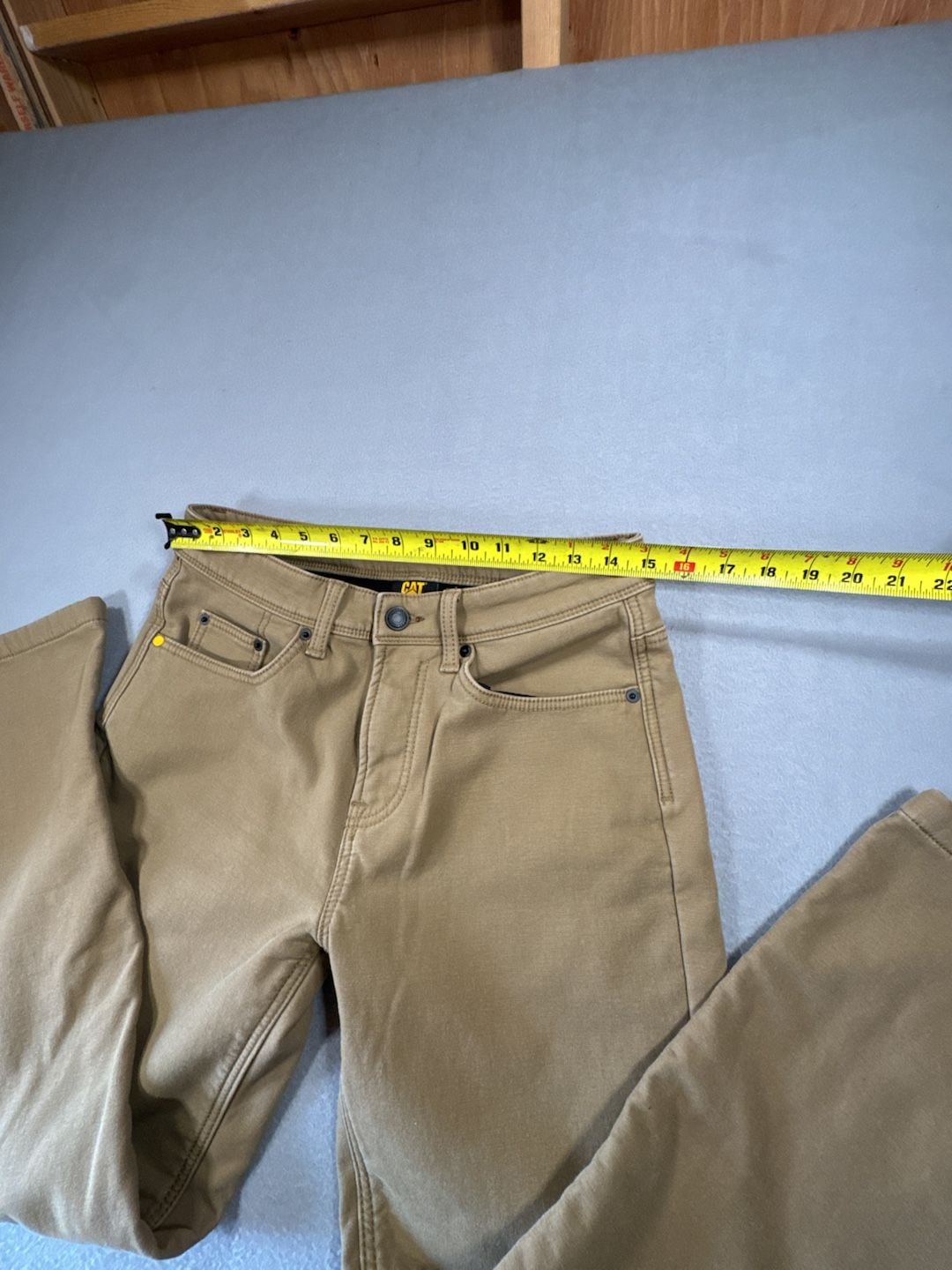 CAT Work Pants Size 30/30 Brown Cotton Blend Fleece Lined 8
