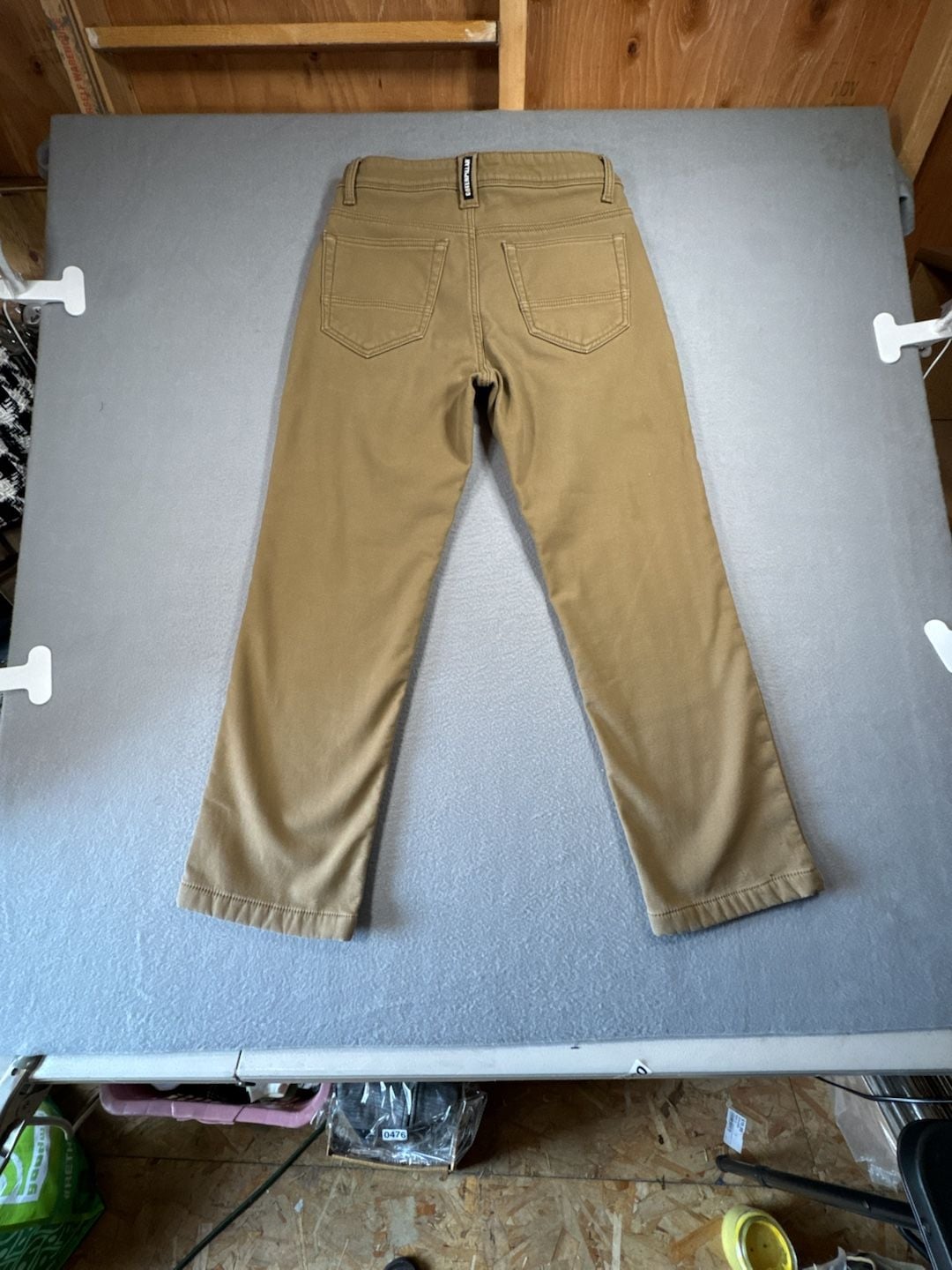 CAT Work Pants Size 30/30 Brown Cotton Blend Fleece Lined 10
