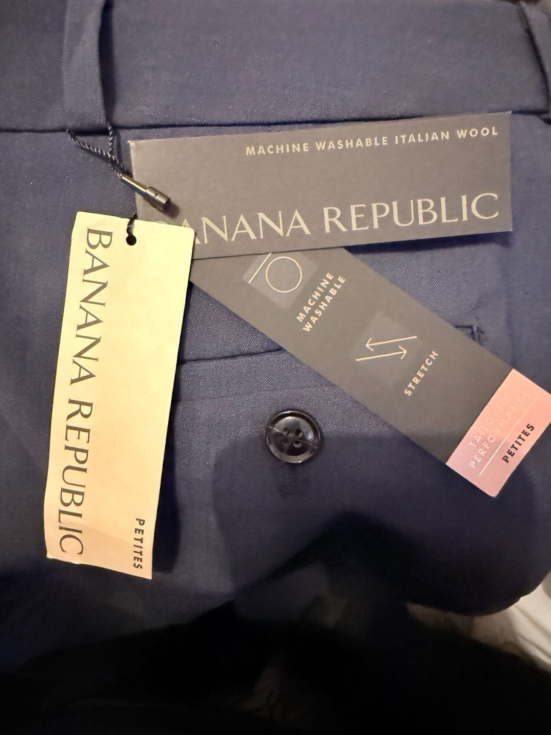 Banana Republic Avery Pants Size 2P Navy Blue Italian Wool Petites Ankle Fit 9