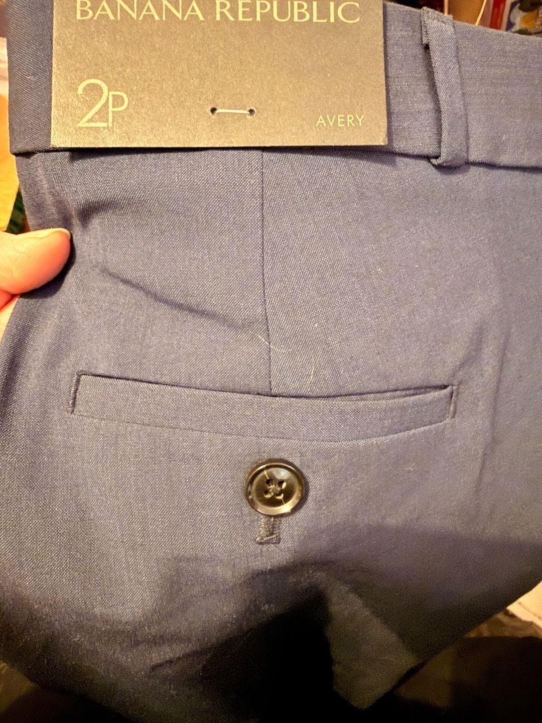 Banana Republic Avery Pants Size 2P Navy Blue Italian Wool Petites Ankle Fit 10