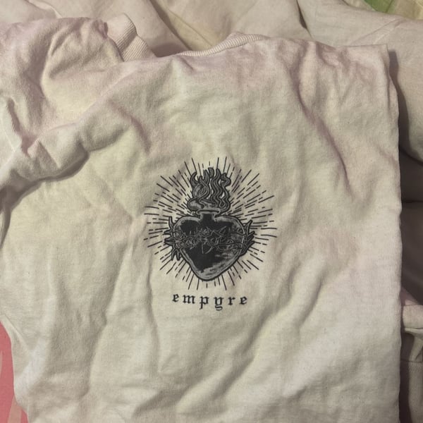 Empyre Sacred Heart Long Sleeve T-Shirt Size L White