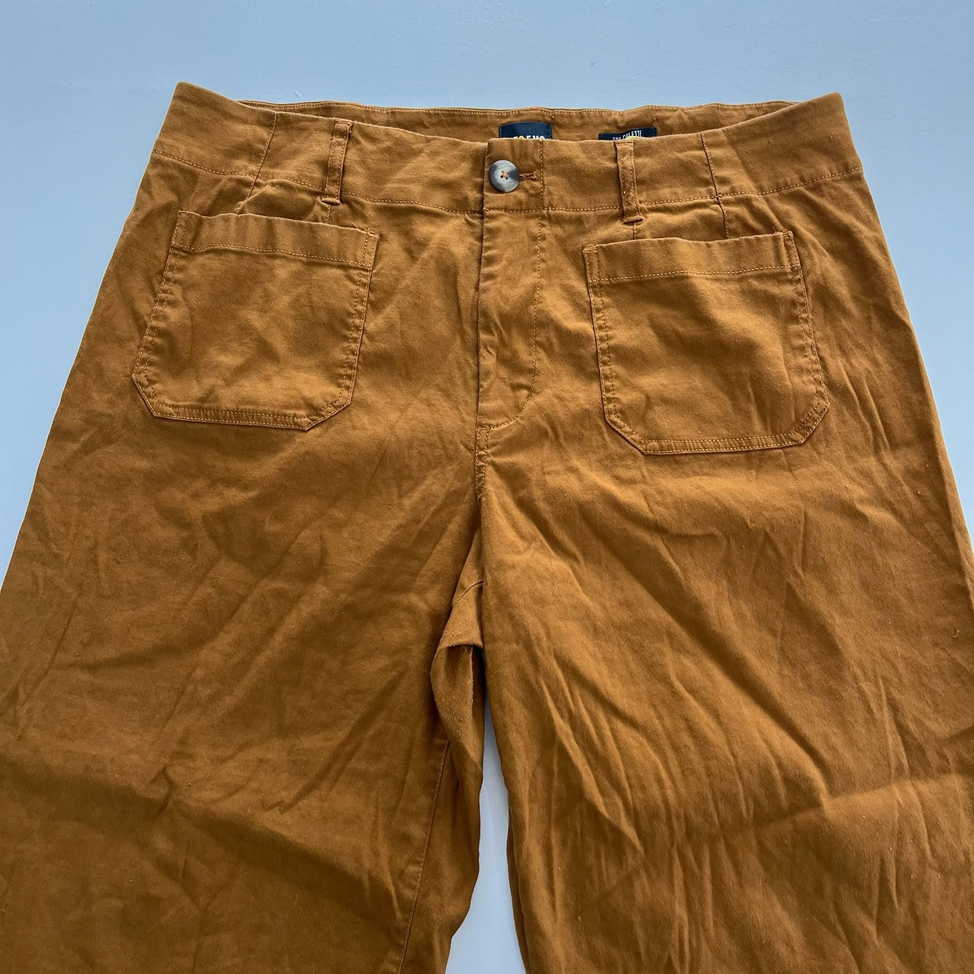 Maeve The Colette Pants Size 18W Brown Linen Blend Wide Leg Cropped Culottes 8