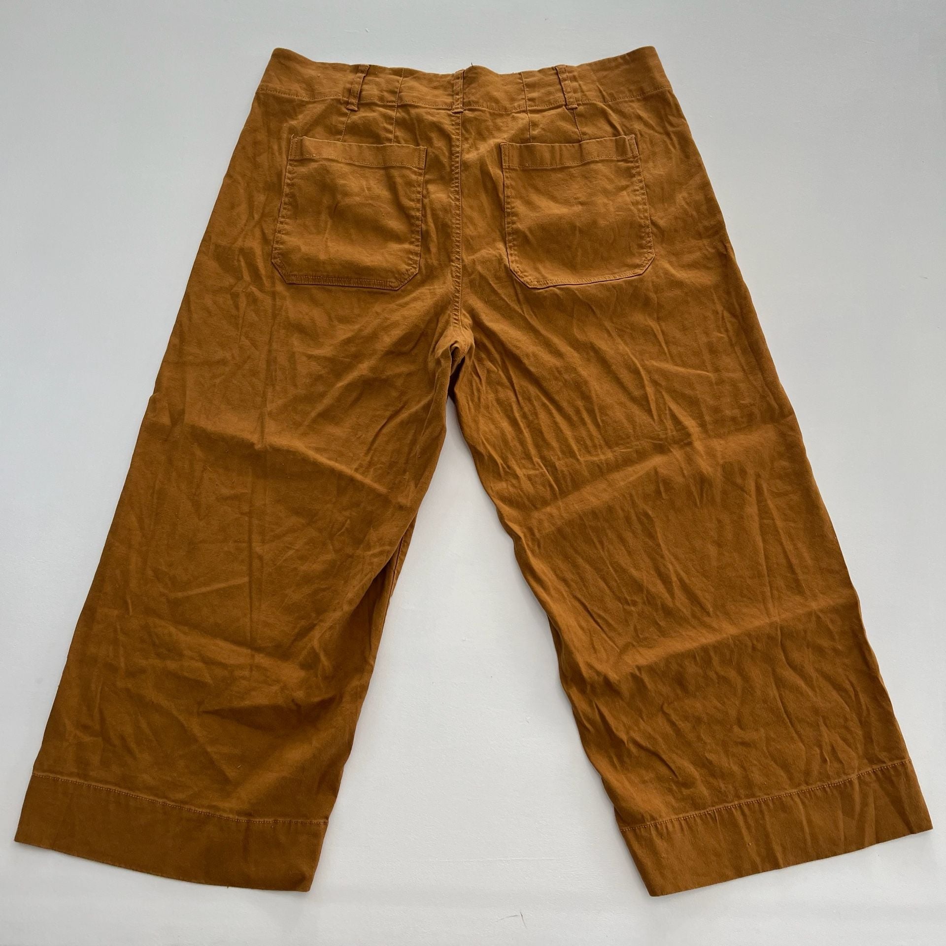Maeve The Colette Pants Size 18W Brown Linen Blend Wide Leg Cropped Culottes 9