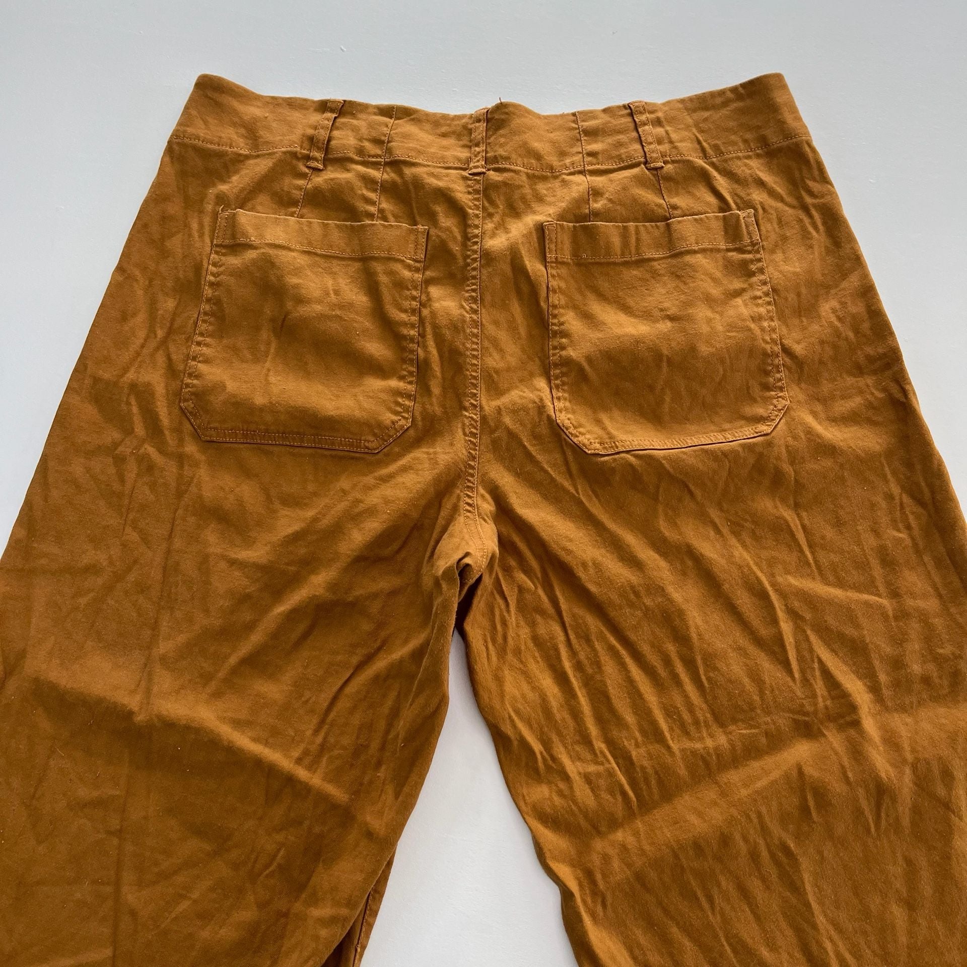 Maeve The Colette Pants Size 18W Brown Linen Blend Wide Leg Cropped Culottes 10