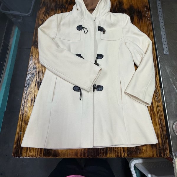 Vintage Pendleton Hooded Duffle Coat – Winter White Wool Blend Toggle Jacket