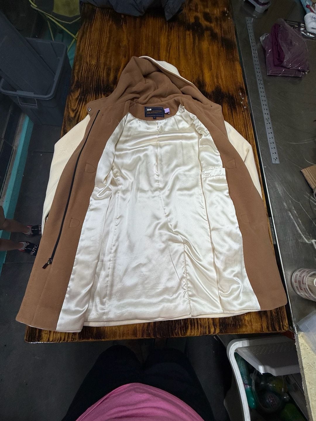 Vintage Pendleton Hooded Duffle Coat – Winter White Wool Blend Toggle Jacket 6