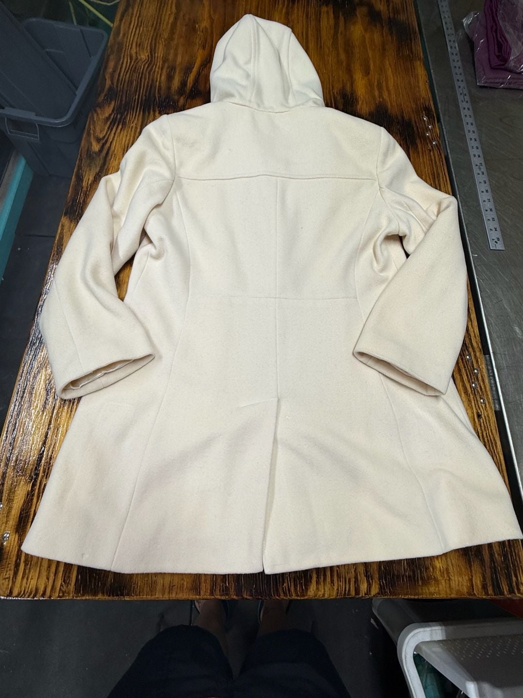 Vintage Pendleton Hooded Duffle Coat – Winter White Wool Blend Toggle Jacket 10