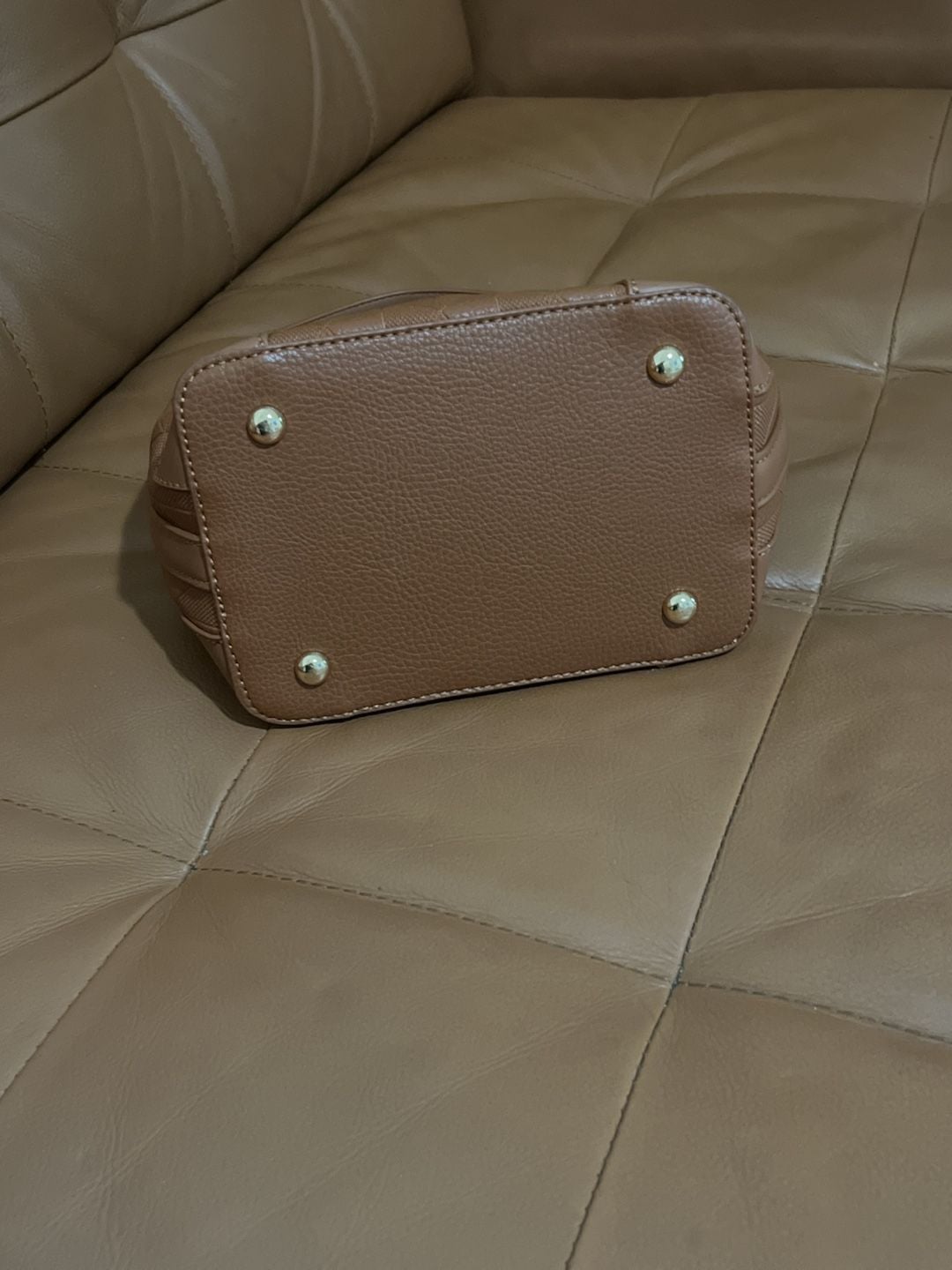 Unbranded Rhombus Bucket Handbag Brown PU Leather Shoulder Bag 6