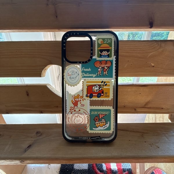 CASETiFY x Liliuhms “Postage Party” Phone Case – Clear/Black – iPhone 13 Pro Max