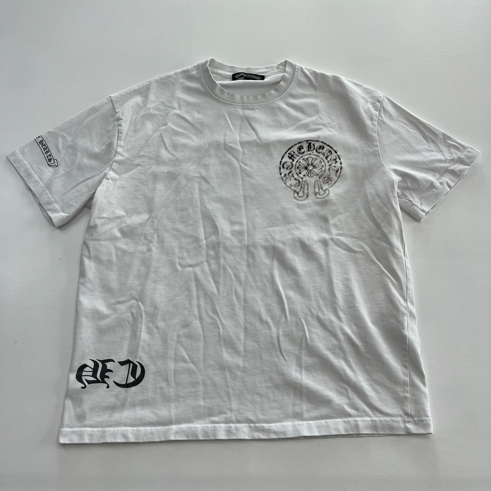 Chrome Hearts T-Shirt Size M White Cotton Horseshoe Logo Short Sleeve 2