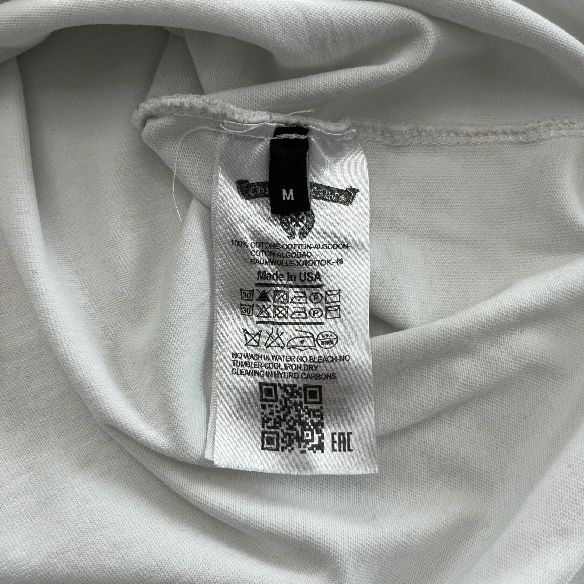 Chrome Hearts T-Shirt Size M White Cotton Horseshoe Logo Short Sleeve 4