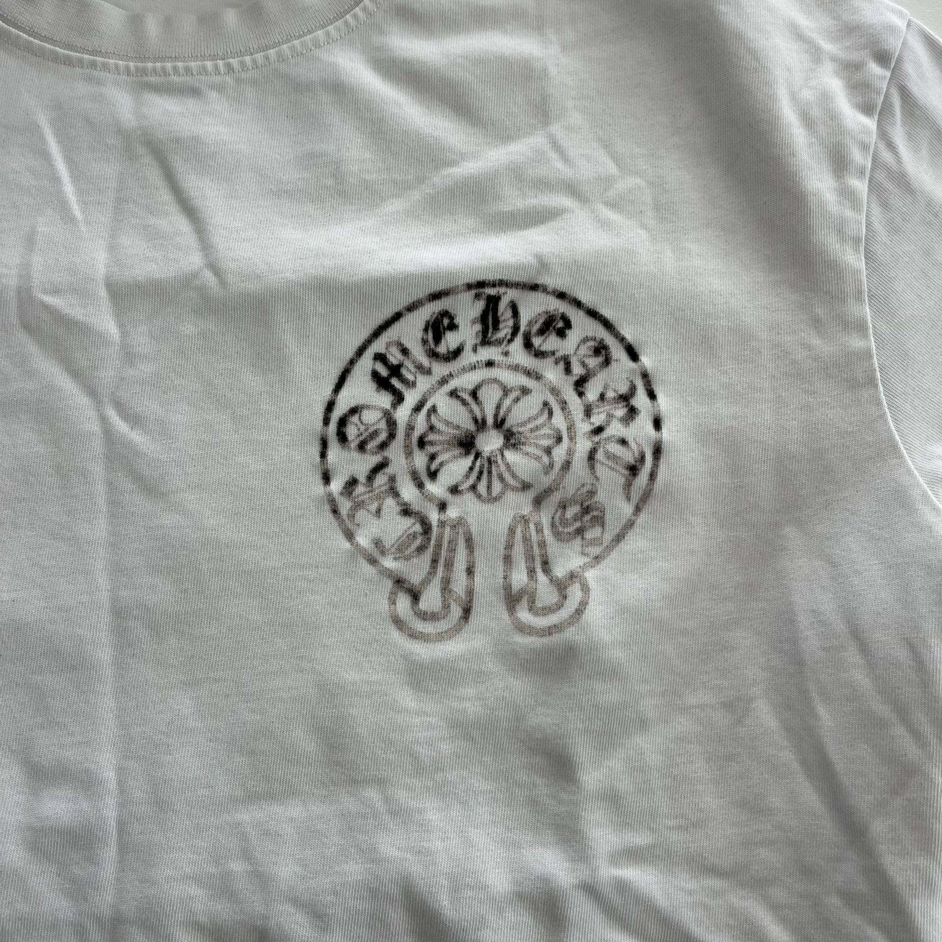 Chrome Hearts T-Shirt Size M White Cotton Horseshoe Logo Short Sleeve 8