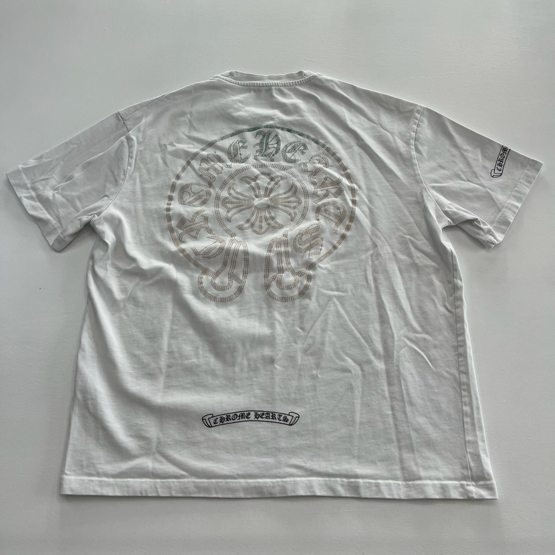 Chrome Hearts T-Shirt Size M White Cotton Horseshoe Logo Short Sleeve 11