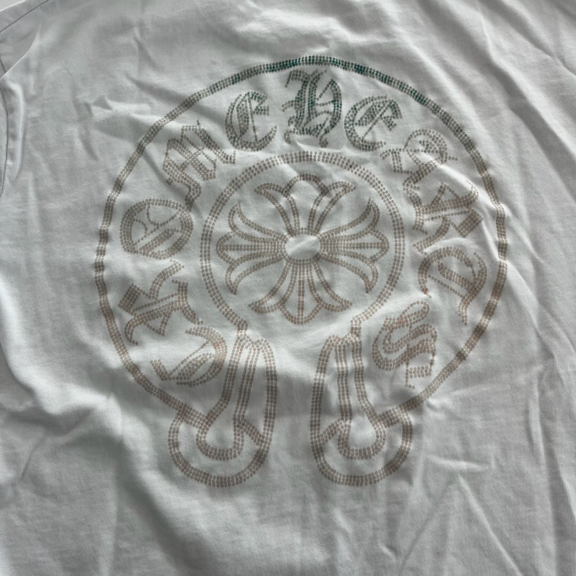Chrome Hearts T-Shirt Size M White Cotton Horseshoe Logo Short Sleeve 12