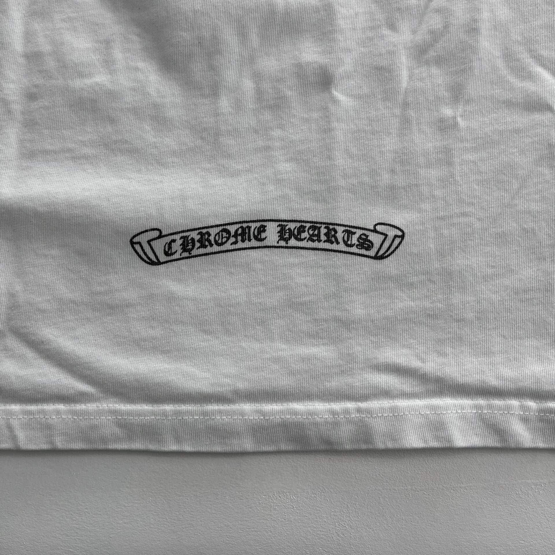 Chrome Hearts T-Shirt Size M White Cotton Horseshoe Logo Short Sleeve 13
