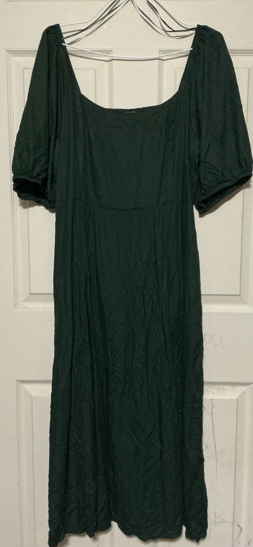 Old Navy Forest Green Puff Sleeve Dress Size 2X 2