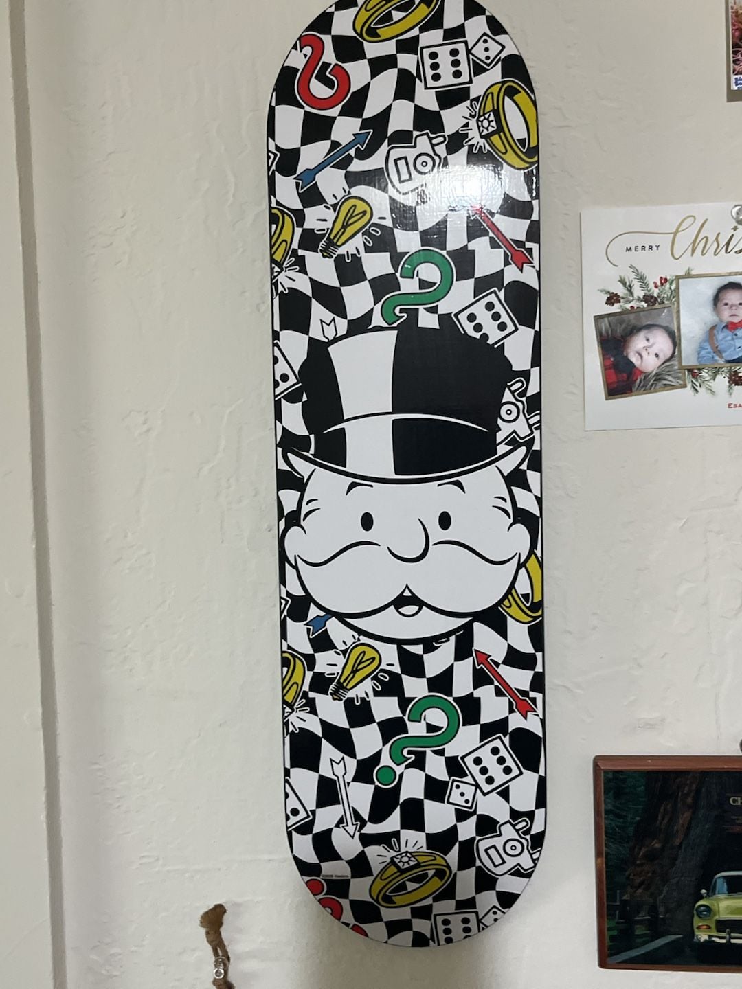 Monopoly Skateboard Deck Mr. Monopoly Checkered Graphic 2