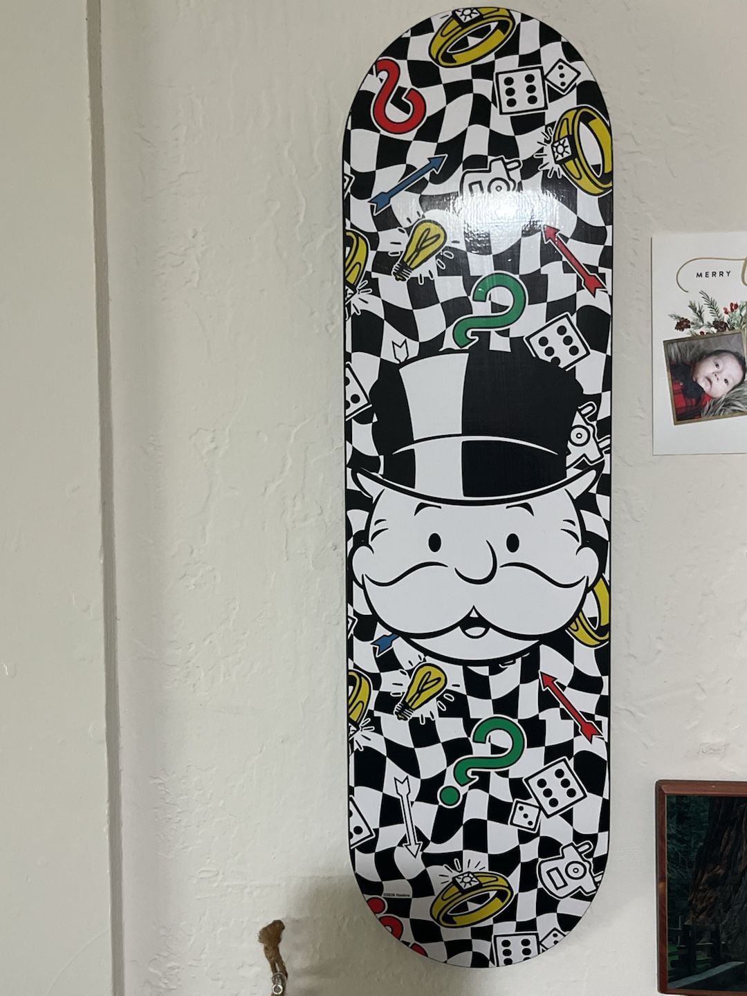 Monopoly Skateboard Deck Mr. Monopoly Checkered Graphic 3